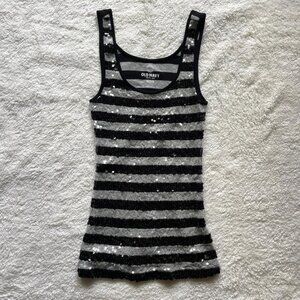 2000s Sequin Striped Tank Top